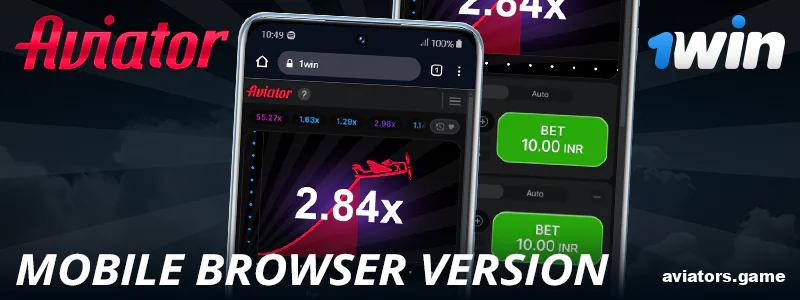 Browser version of 1Win Aviator app for Indian players