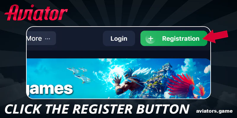 Click the button to register with 1Win Aviator