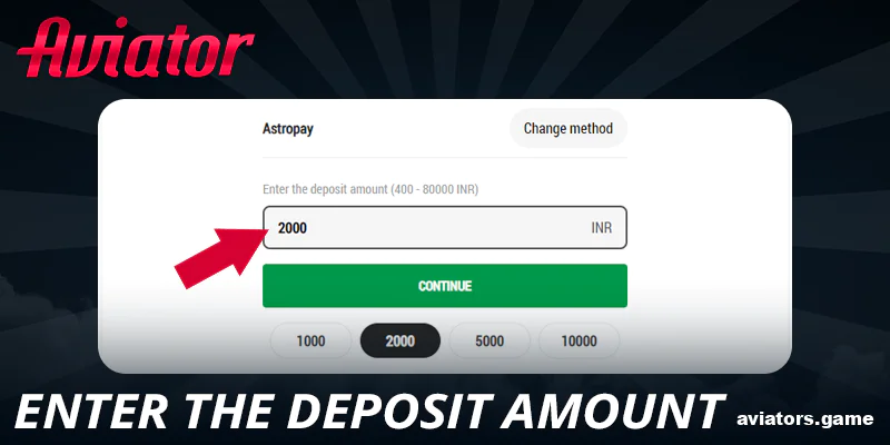 Enter deposit amount