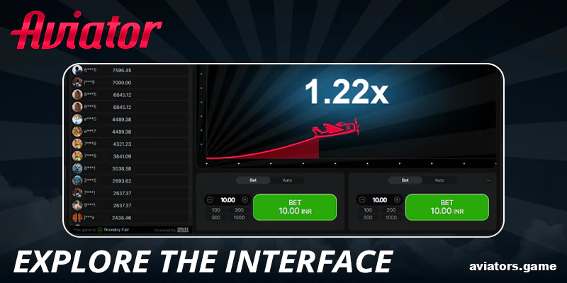 Explore the Aviator game interface