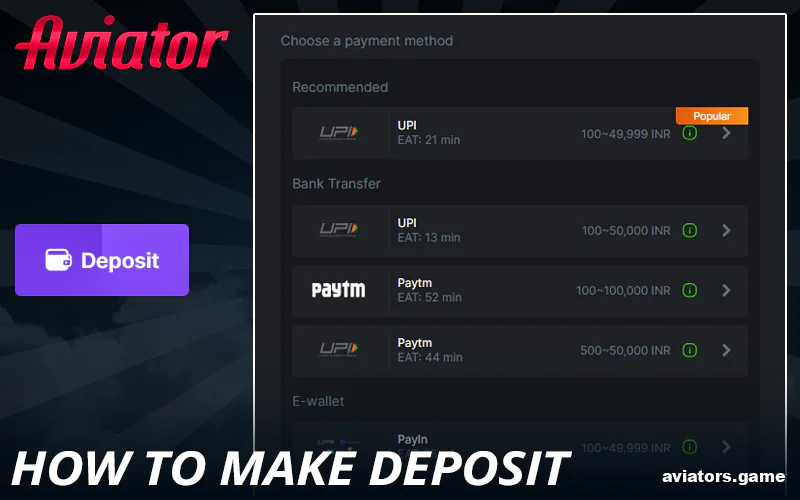 How to deposit in BC.Game Aviator for Indians