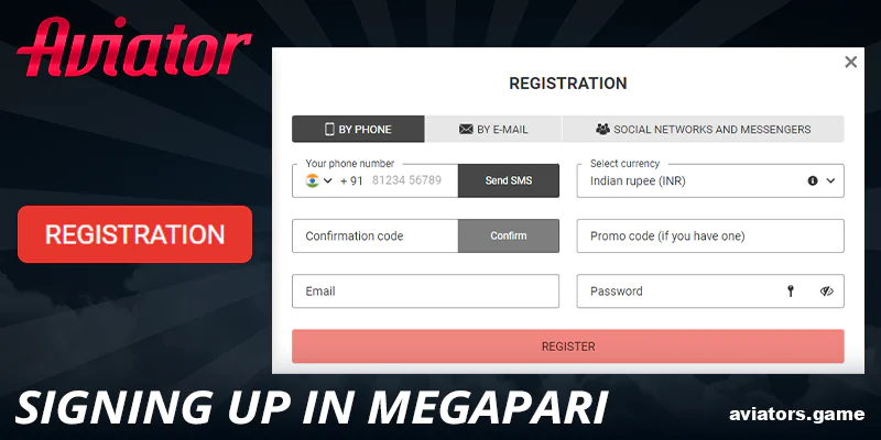 Sign up for Megapari Aviator India