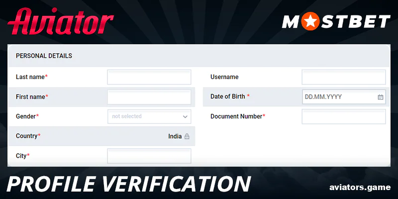 Verify your profile at Mostbet Aviator India