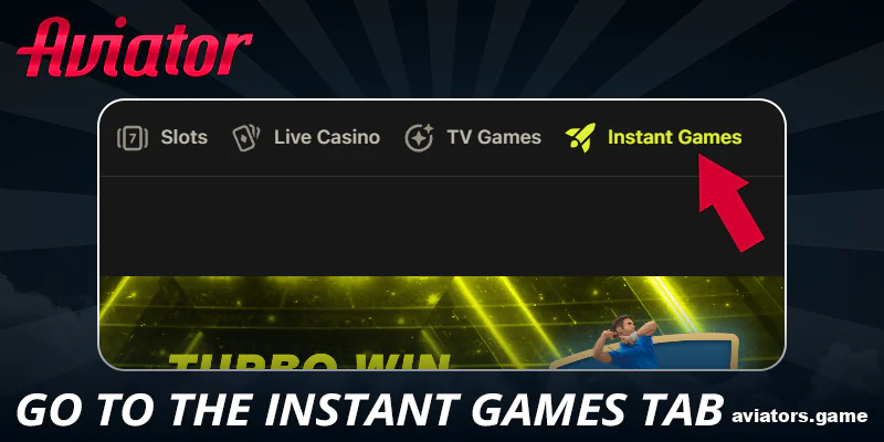 Click on the instant games tab