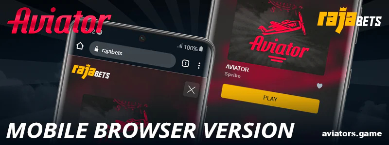 Browser version of Rajabets Aviator app for Indian players