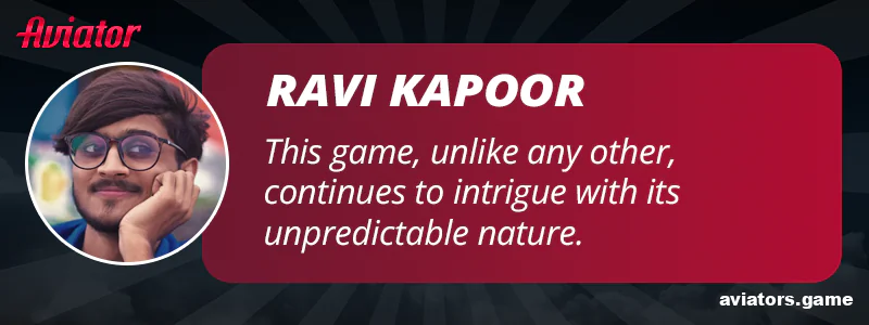 Review of the unpredictability of the game Aviator from an Indian player