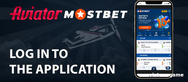 Log in to the Mostbet app