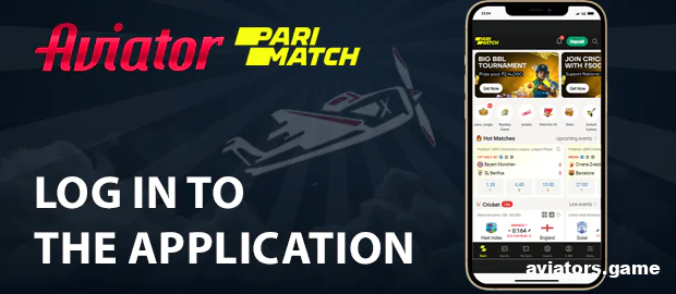 Log in to the Parimatch app