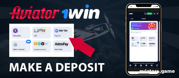 Make a deposit no the 1Win