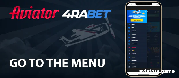 Go to the 4rabet website menu