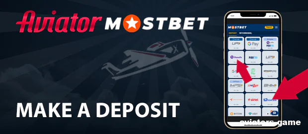 Make a deposit no the Mostbet