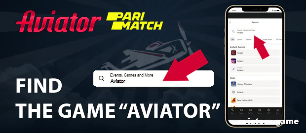 Find the Aviator game in the Parimatch app