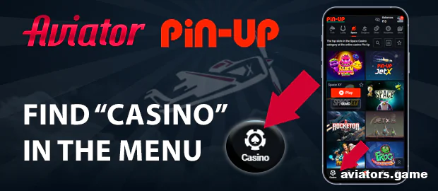 Find Casino in the Pin-Up app