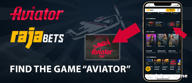 Find the Aviator game in the Rajabets app