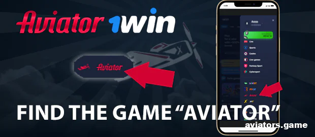 Find the Aviator game in the 1Win app