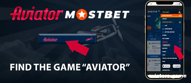 Find the Aviator game in the Mostbet app