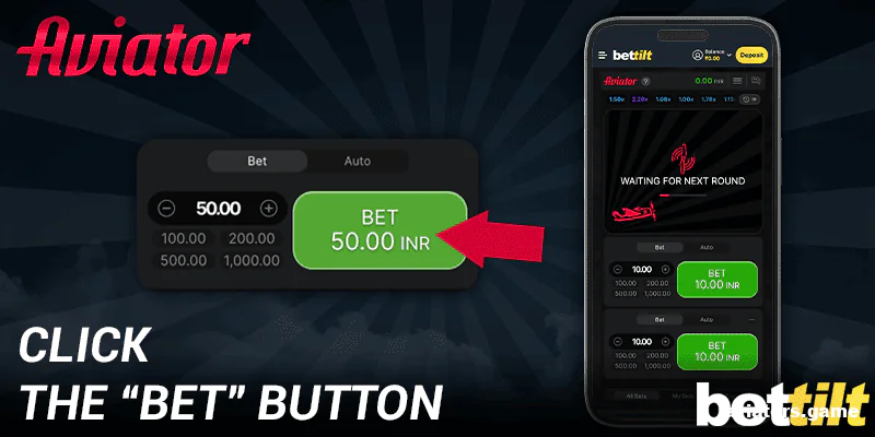 Confirm your bet in the Bettilt mobile app