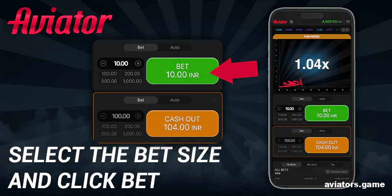 Place a bet in the Aviator game in the Casino Days app