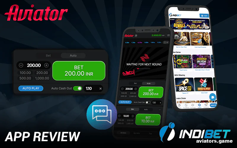 Indibet Aviator mobile app interface