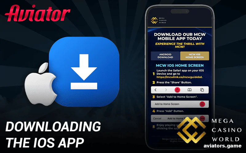 Downloading the Mega Casino World Aviator app to iOS devices