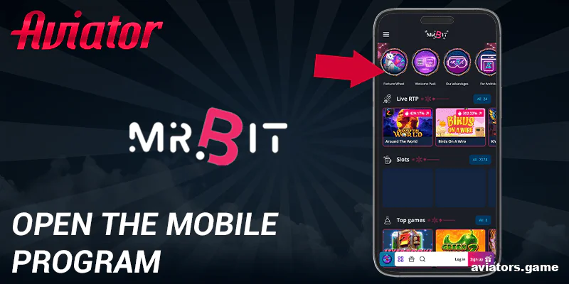 Open the Mr. Bit mobile app on your device