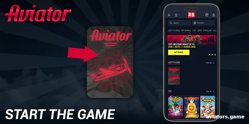 Find and start the Aviator game in the Rabona app