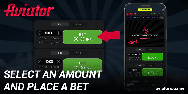 Enter the amount and confirm your bet in the Aviator game in the Rabona app