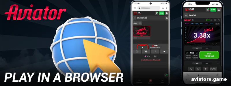 Browser version of 888starz Aviator app for India