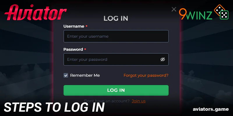 How to log in to your 9winz Aviator India account