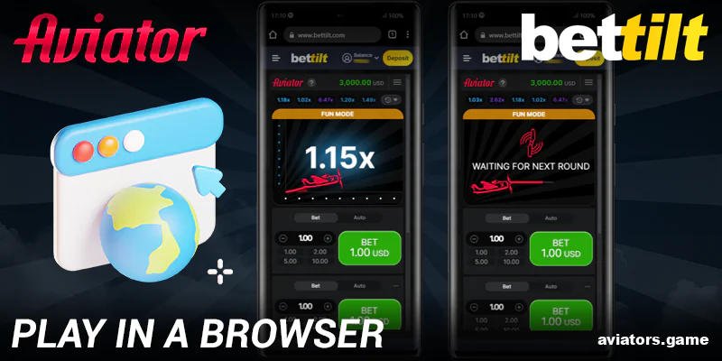 Browser version of Bettilt Aviator app for India