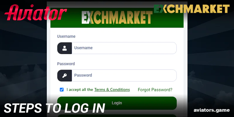 How to log in to your Exchmarket Aviator India account