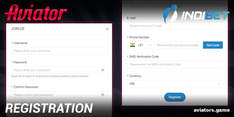 Create an account at Indibet Aviator India