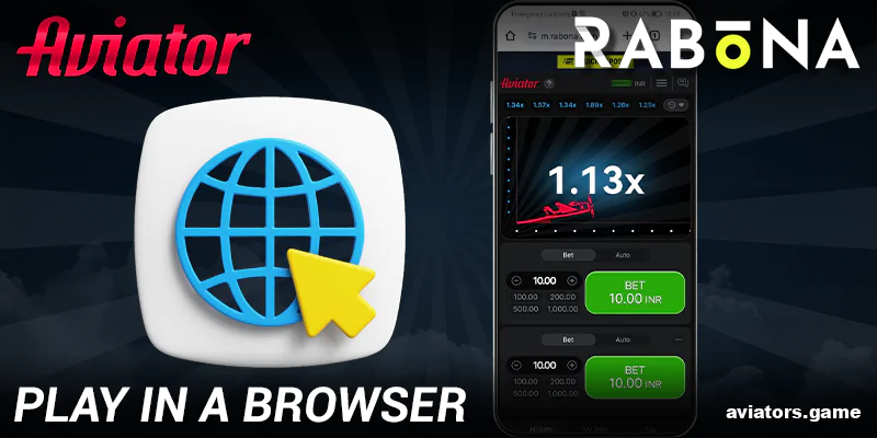 Browser version of Rabona Aviator app for India