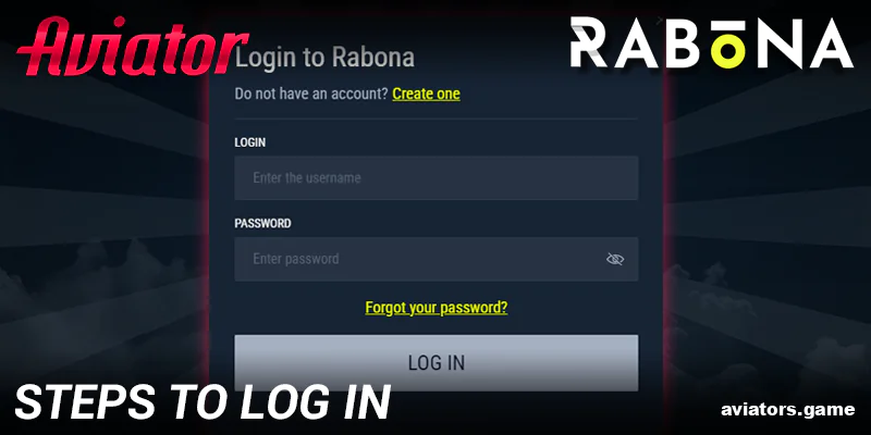 How to log in to your Rabona Aviator India account