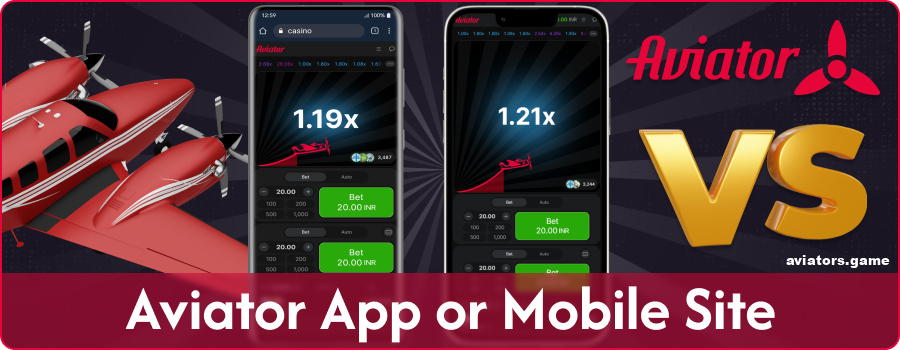 Compare the Aviator India App and Website