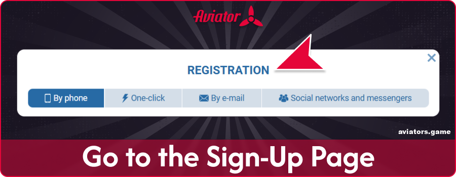 Go to the Aviator India registration page