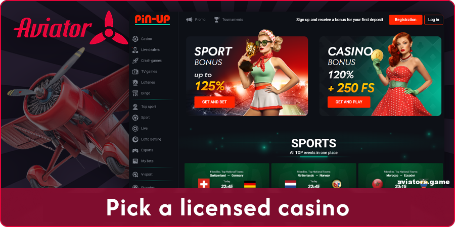 Choose an online casino to play Aviator